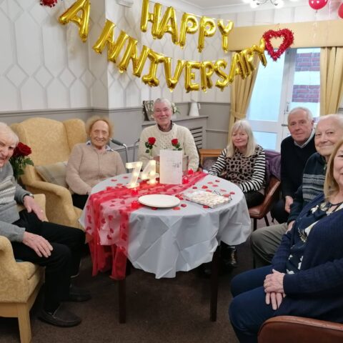 Couple celebrating their 74th wedding anniversary at Nightingale Care Home