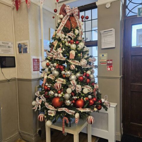 Festive Christmas decorations displayed at Nightingale House