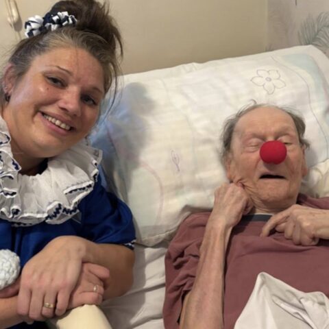 Residents enjoying the circus performance at Nightingale Care Home