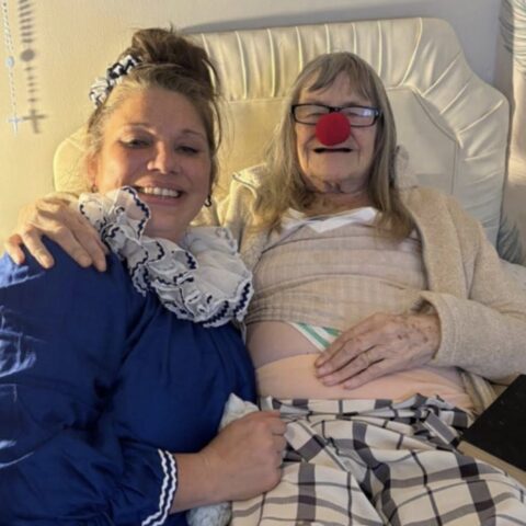Residents enjoying the circus performance at Nightingale Care Home