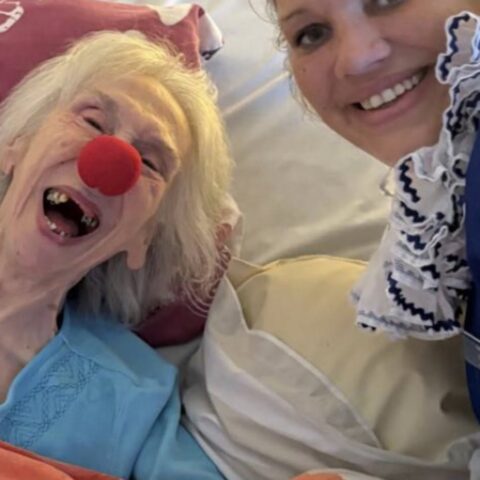 Residents enjoying the circus performance at Nightingale Care Home