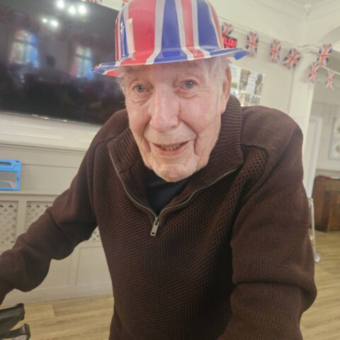 Residents and staff celebrating VE Day at Nightingale House