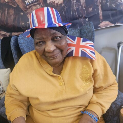 Residents and staff celebrating VE Day at Nightingale House