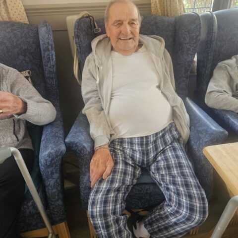 Residents and staff taking part in Sponsored PJ Day at Nightingale House
