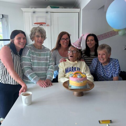 Residents and staff taking part in Sponsored PJ Day at Nightingale House