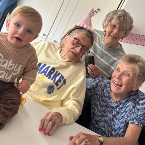 Residents and staff taking part in Sponsored PJ Day at Nightingale House