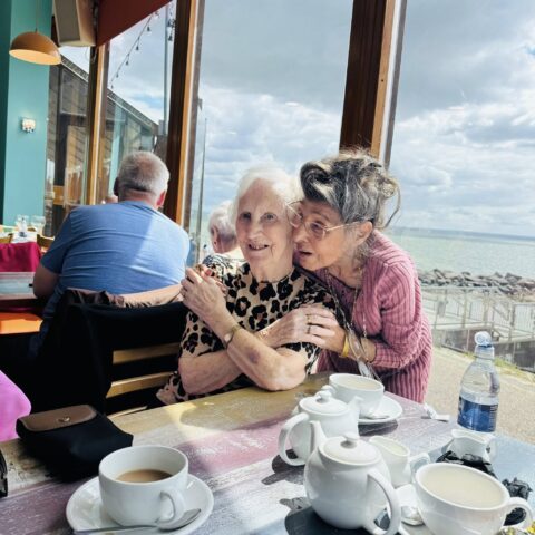 Nightingale House residents enjoying their Southend-on-Sea seaside outing
