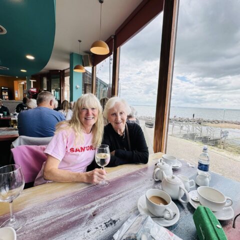 Nightingale House residents enjoying their Southend-on-Sea seaside outing