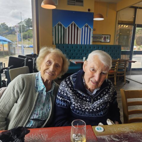 Nightingale House residents enjoying their Southend-on-Sea seaside outing