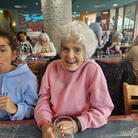 Nightingale House residents enjoying their Southend-on-Sea seaside outing