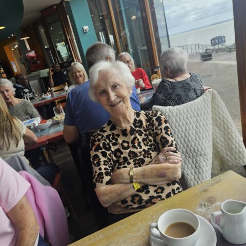 Nightingale House residents enjoying their Southend-on-Sea seaside outing