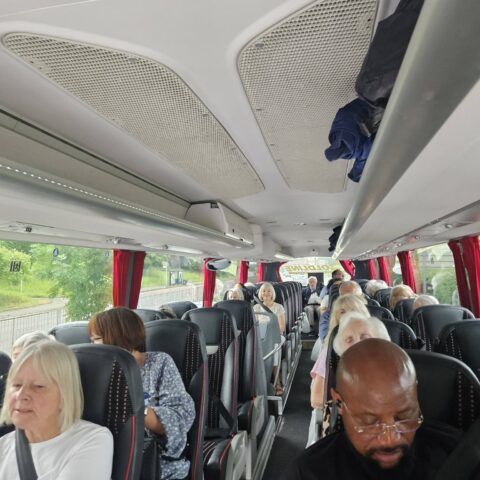 Nightingale House residents enjoying their Southend-on-Sea seaside outing