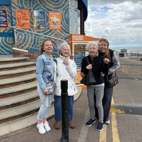 Nightingale House residents enjoying their Southend-on-Sea seaside outing